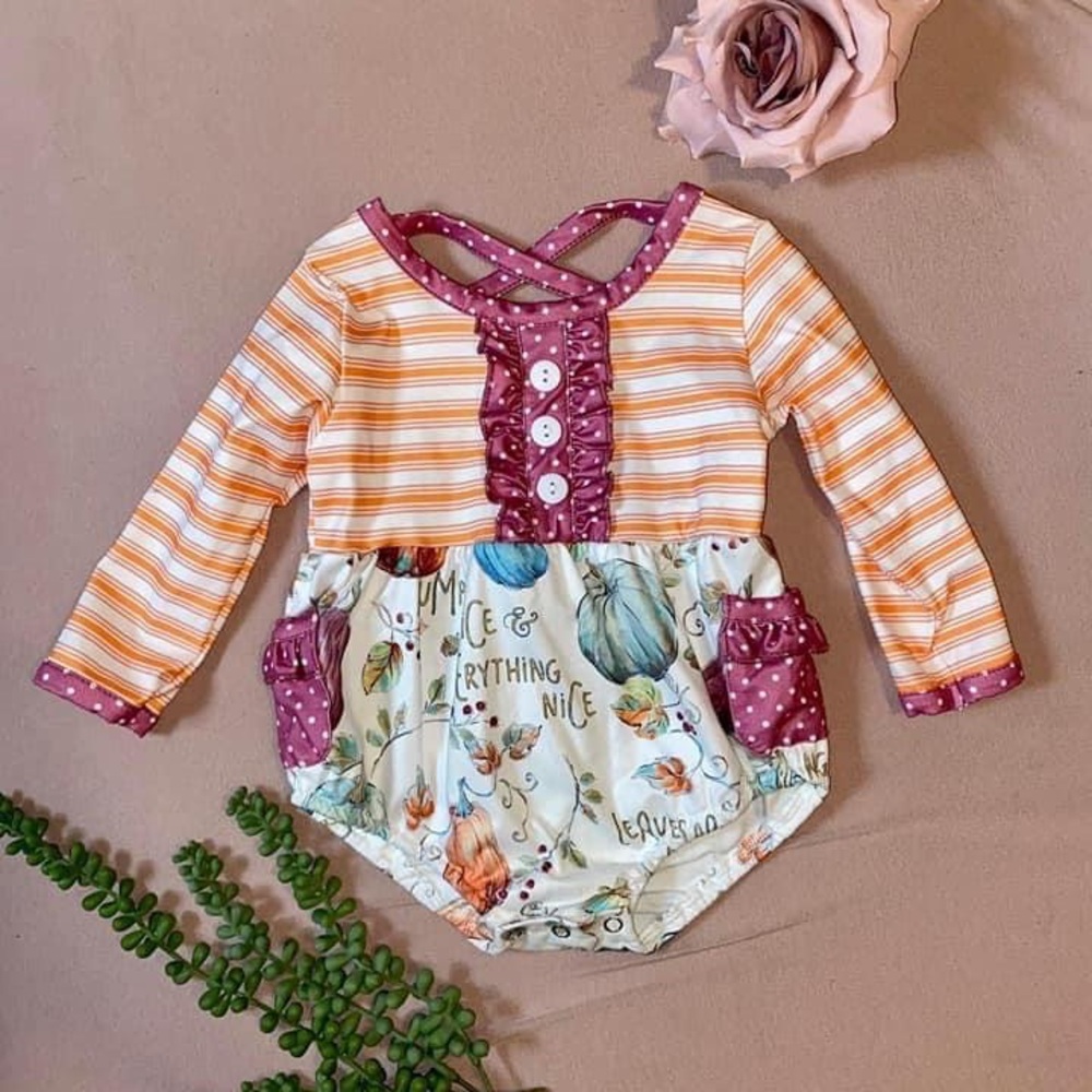 Fall Bubble Romper 12M